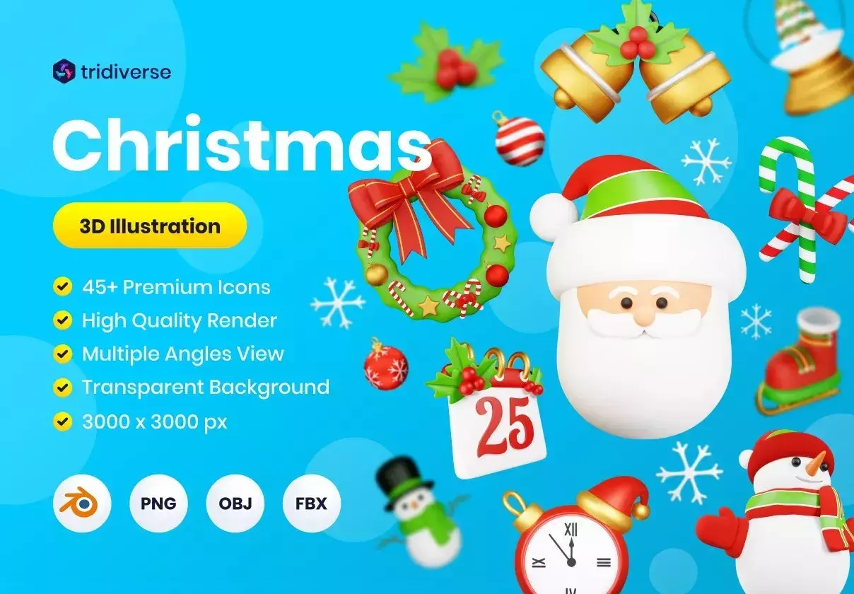 Christmas - 3D Icons Illustration