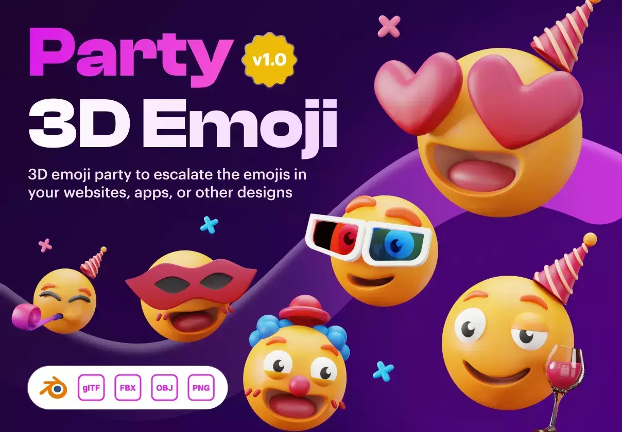 Emoty - 3D Party & Celebration Emoji Set