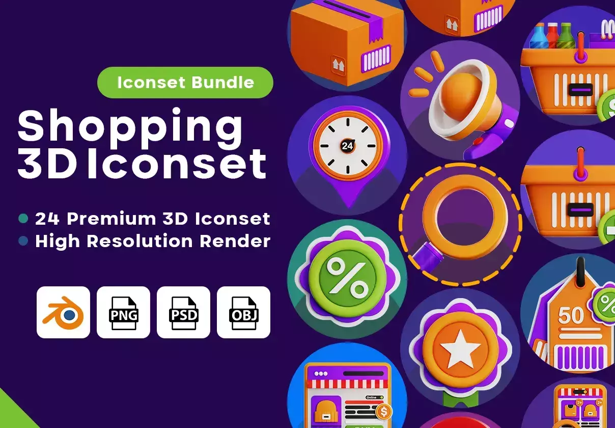 Shopping 3D Iconset