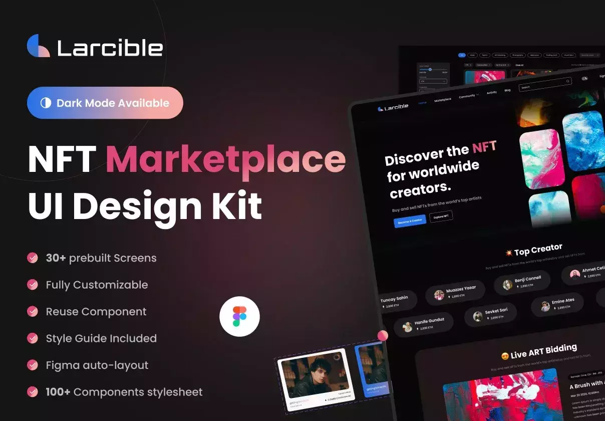 Larcible - NFT Marketplace Website