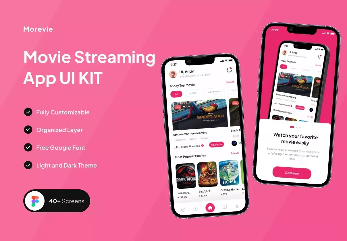 Morevie - Movie Streaming App UI KIT