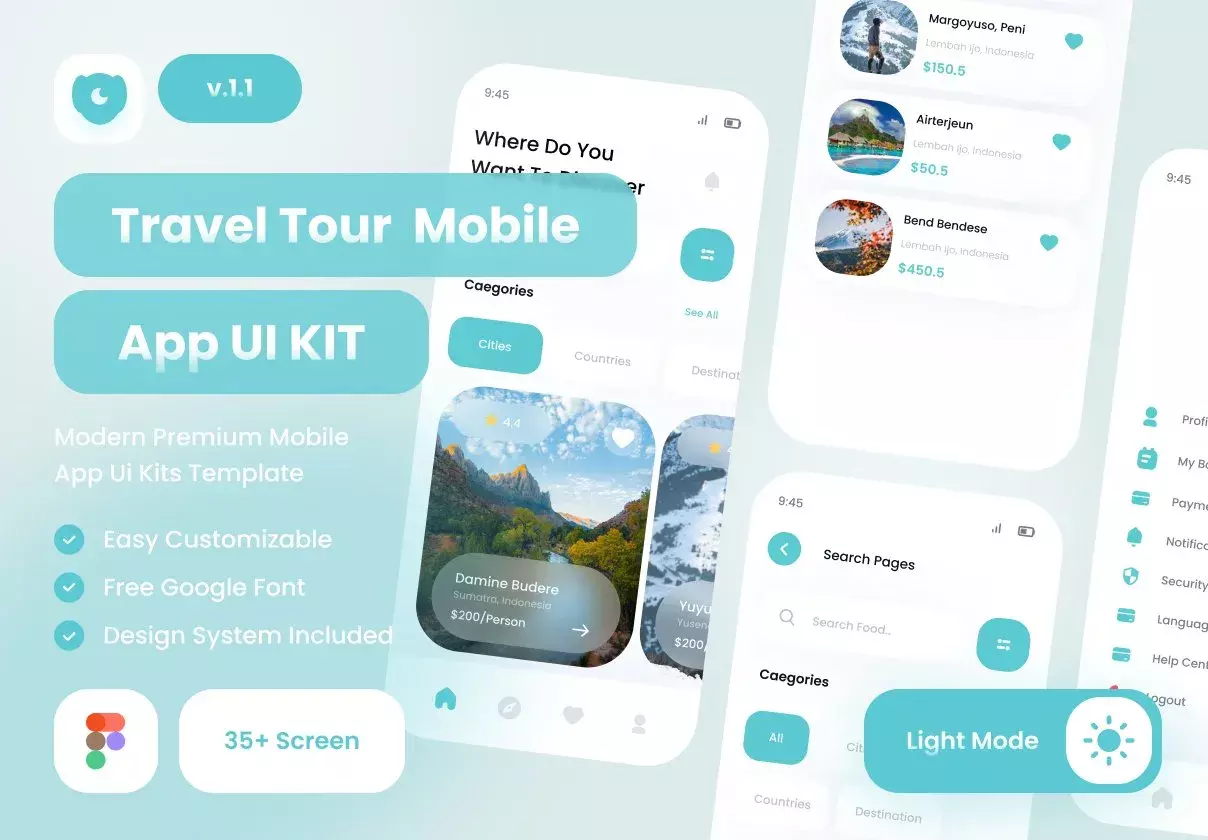 Arjuno Travel Tour App UI Kit