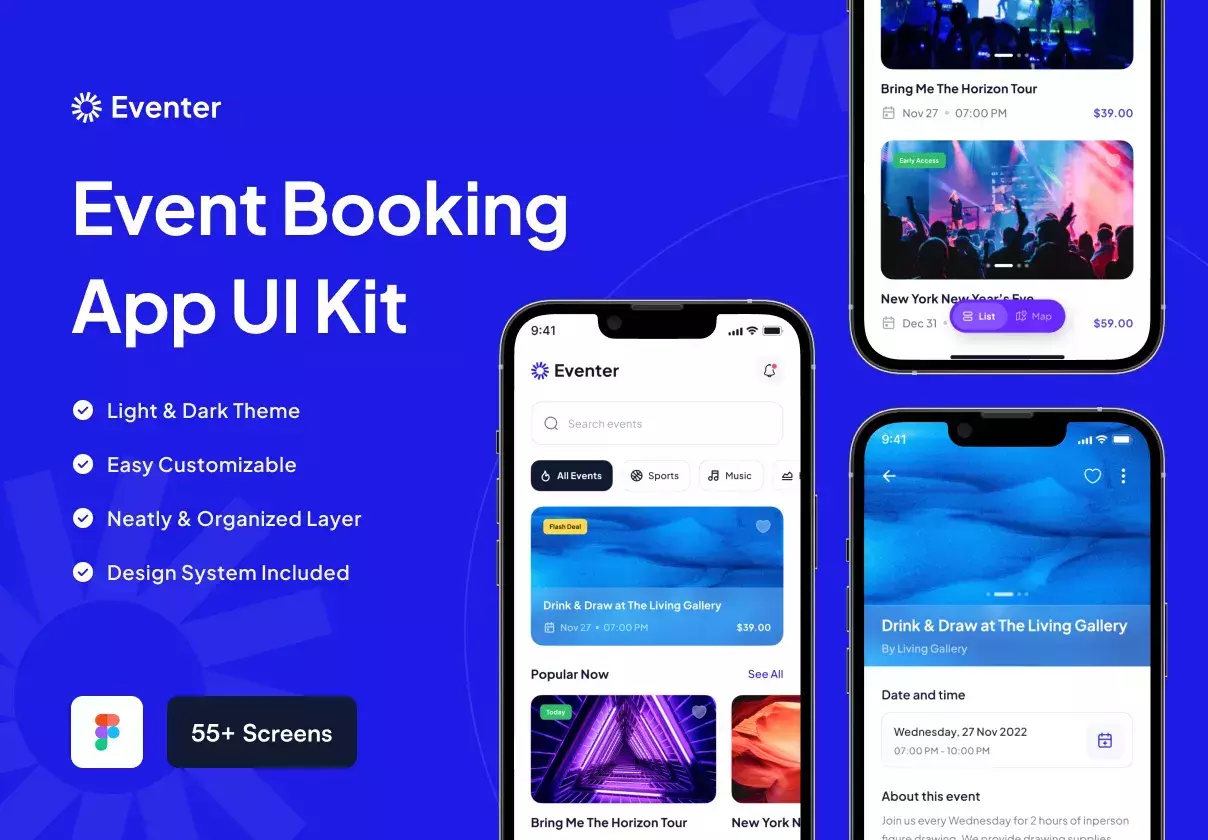 Premium & High-Quality Event Booking App UI Kit