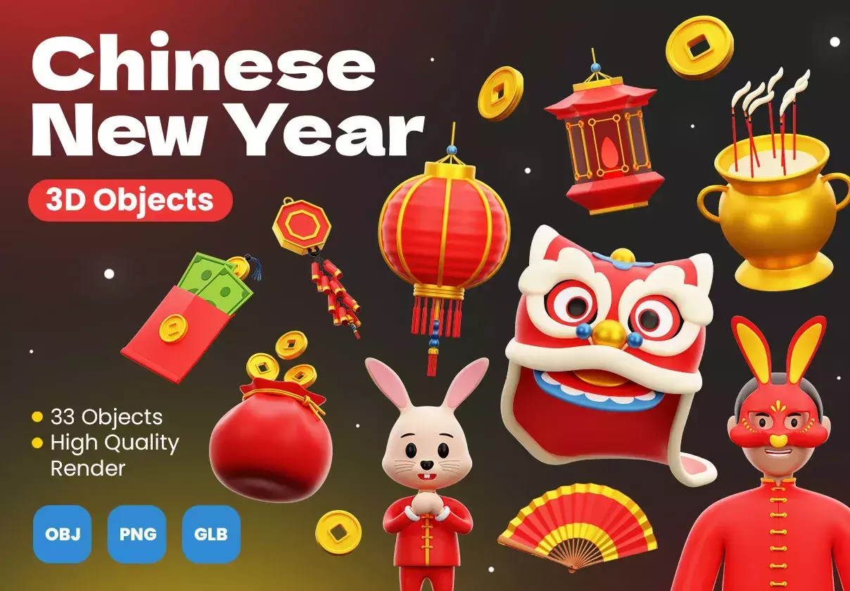 Chinese New Year 3D Icons