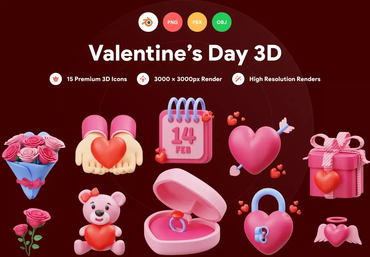 Valentines 3D Illustration