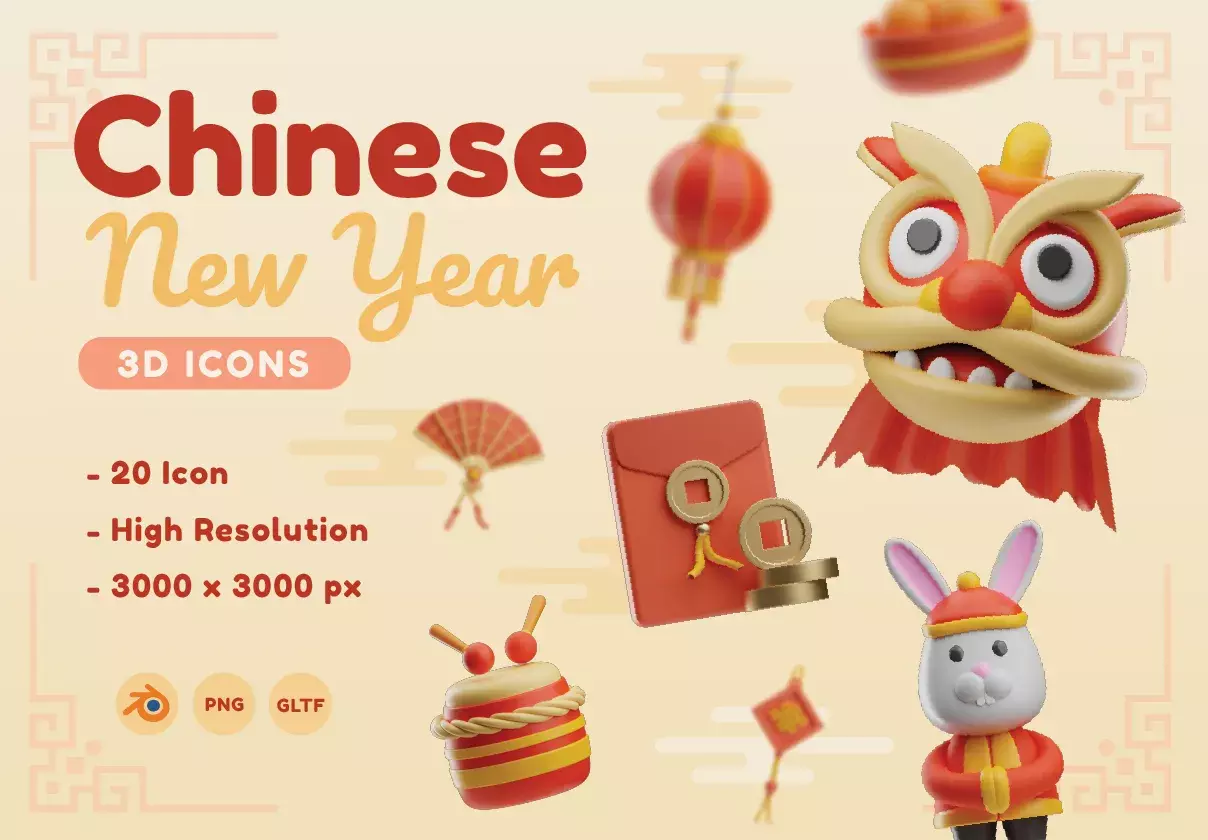 Chinese New Year 3D Icons