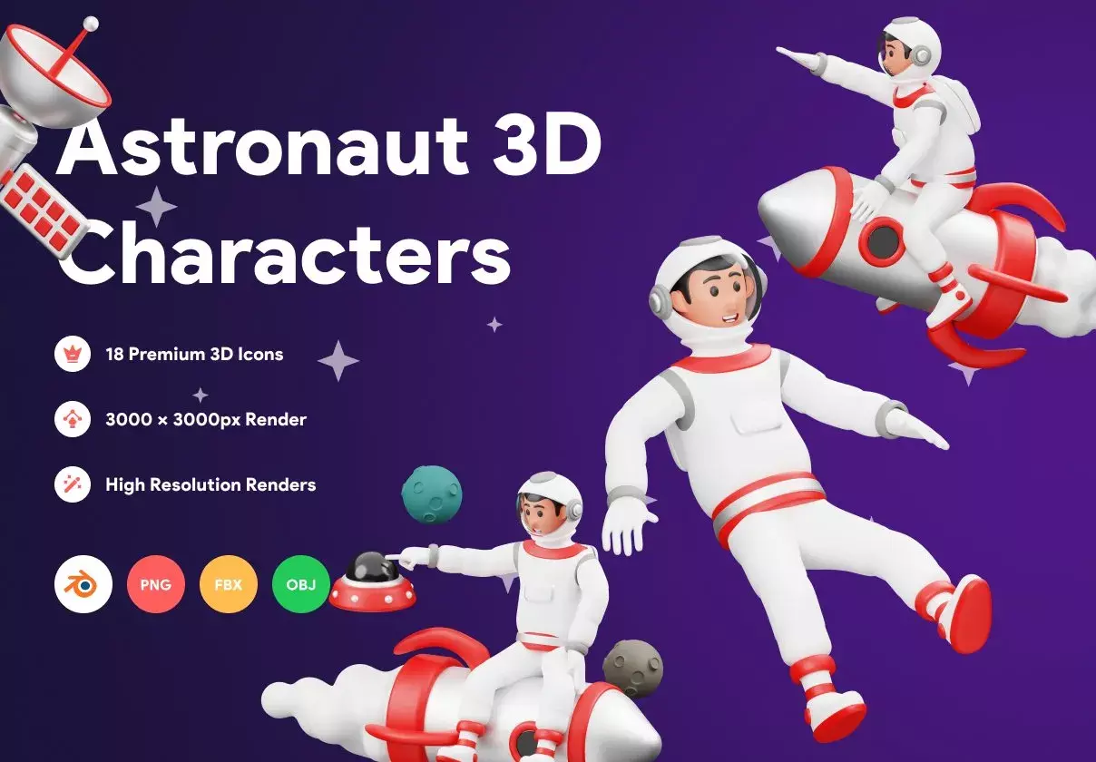 Astronaut 3D Character Illustration