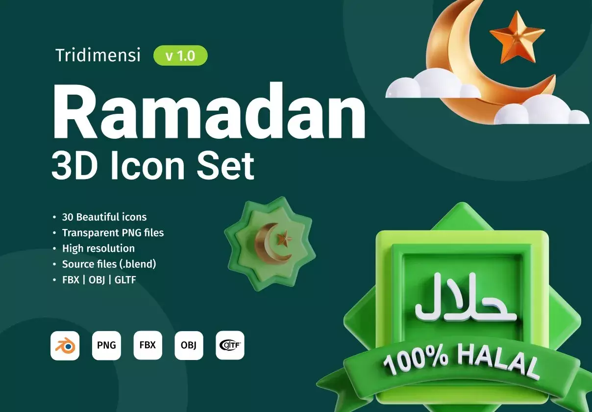 3D Ramadan Icon Set