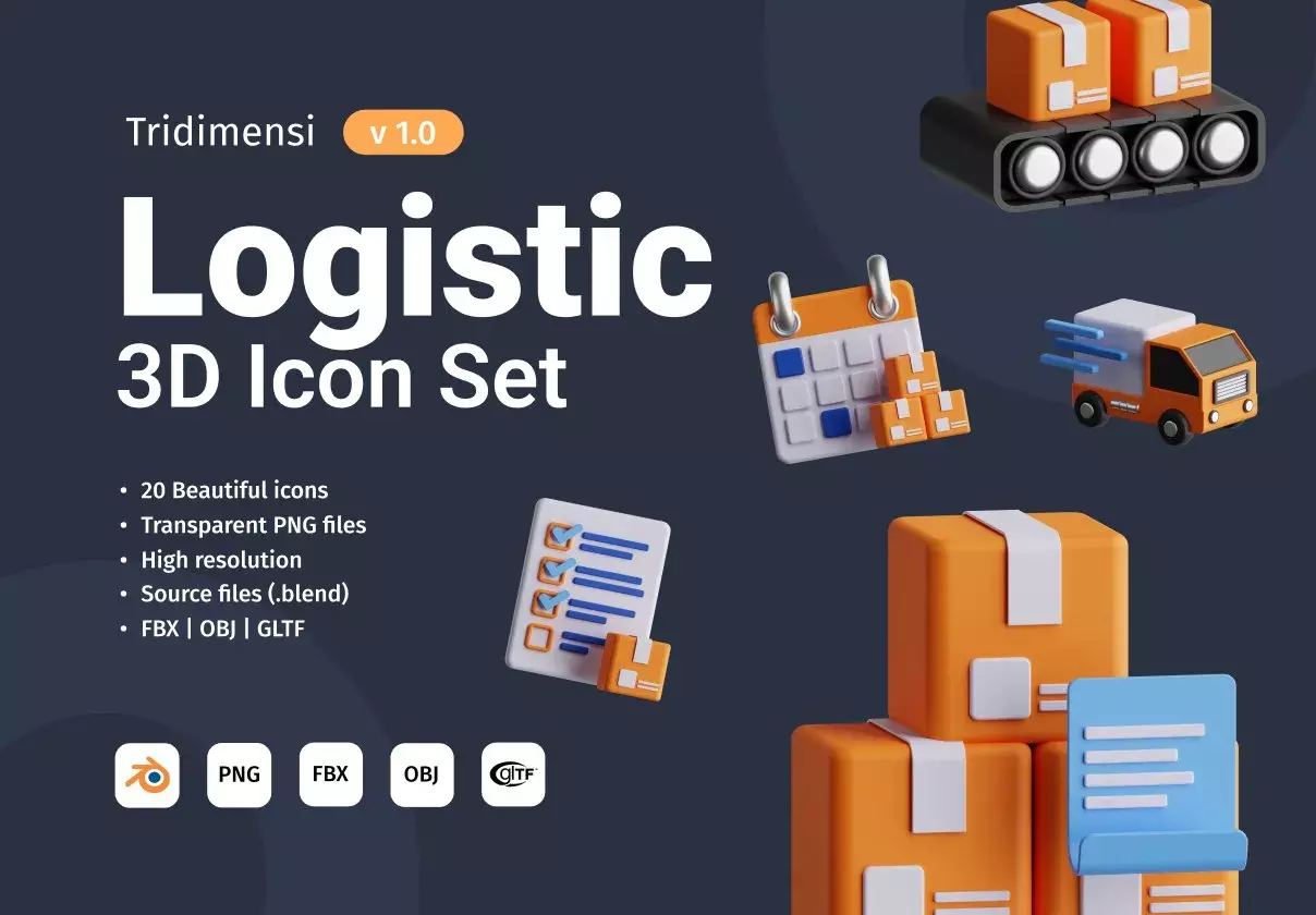 3D Logistic Icon Set