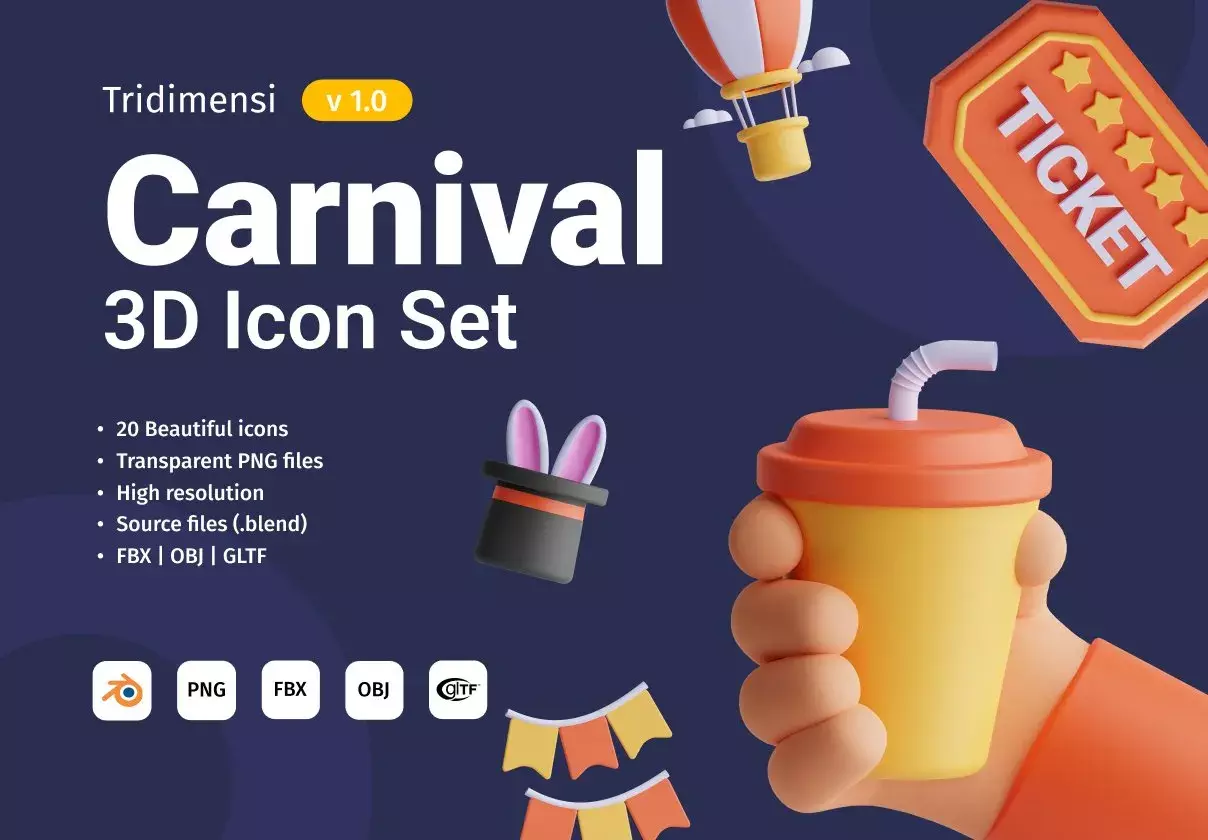 Carnival 3D Icon Set