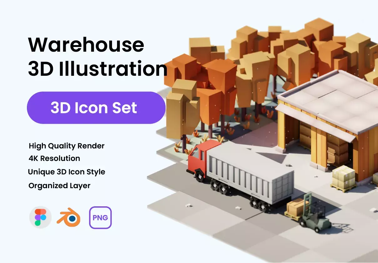 Warehouse 3D Illustration