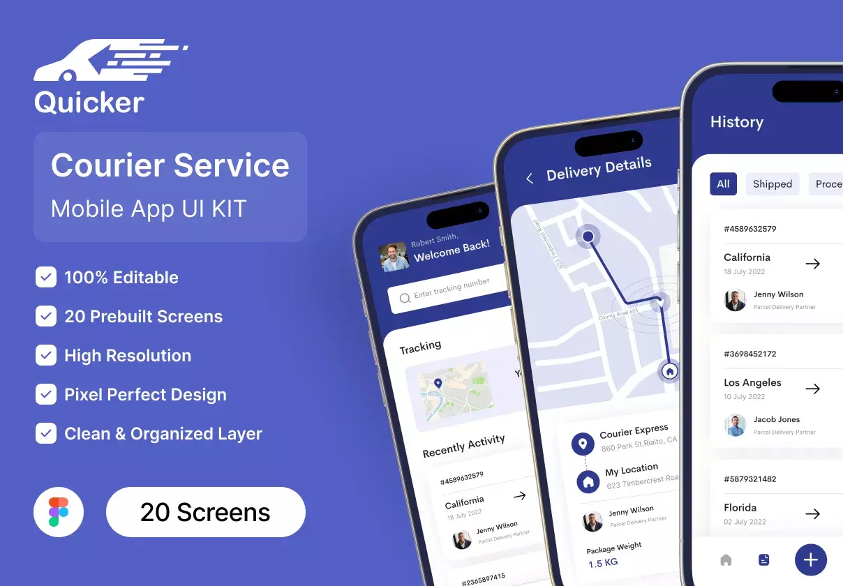 Quicker - Courier Service App UI Kit