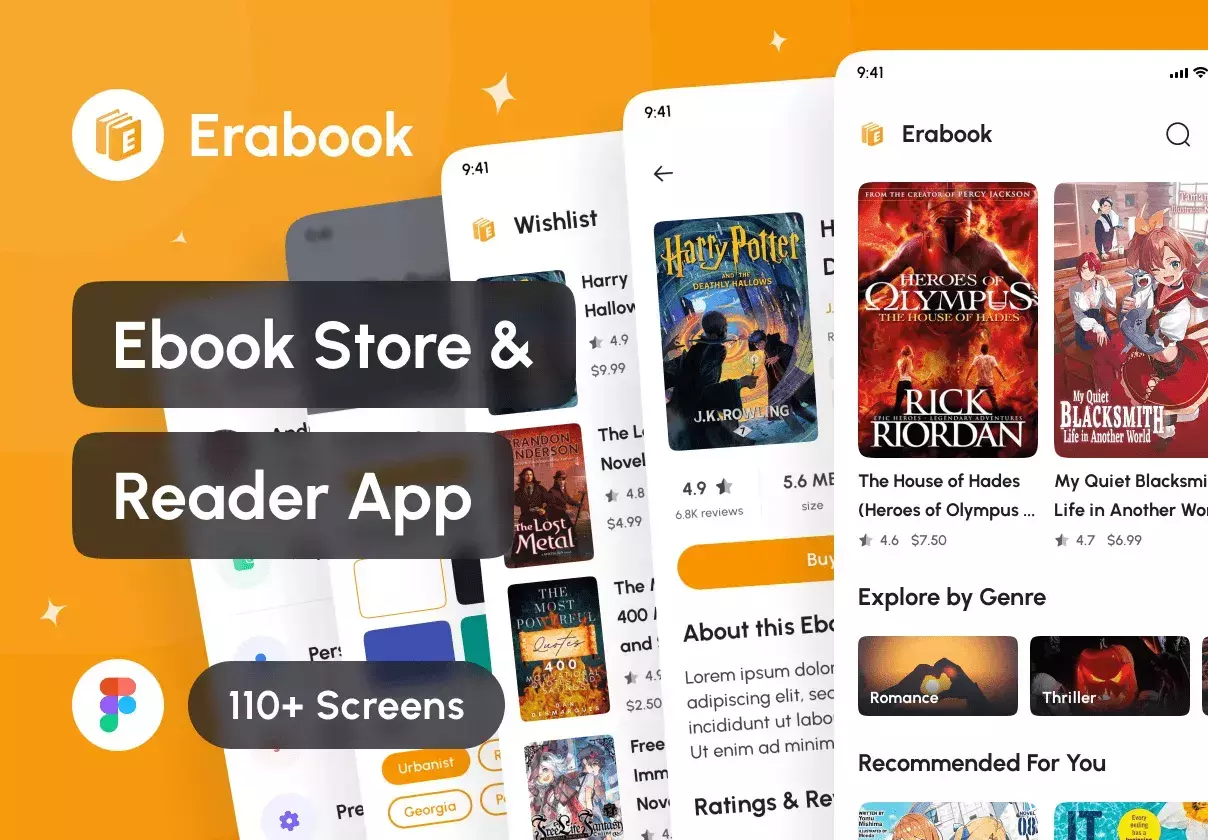 Erabook - Ebook Store & Reader App UI Kit