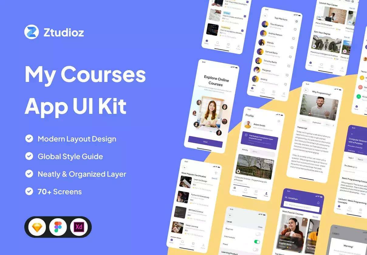 My Courses - Online Courses App UI Kit