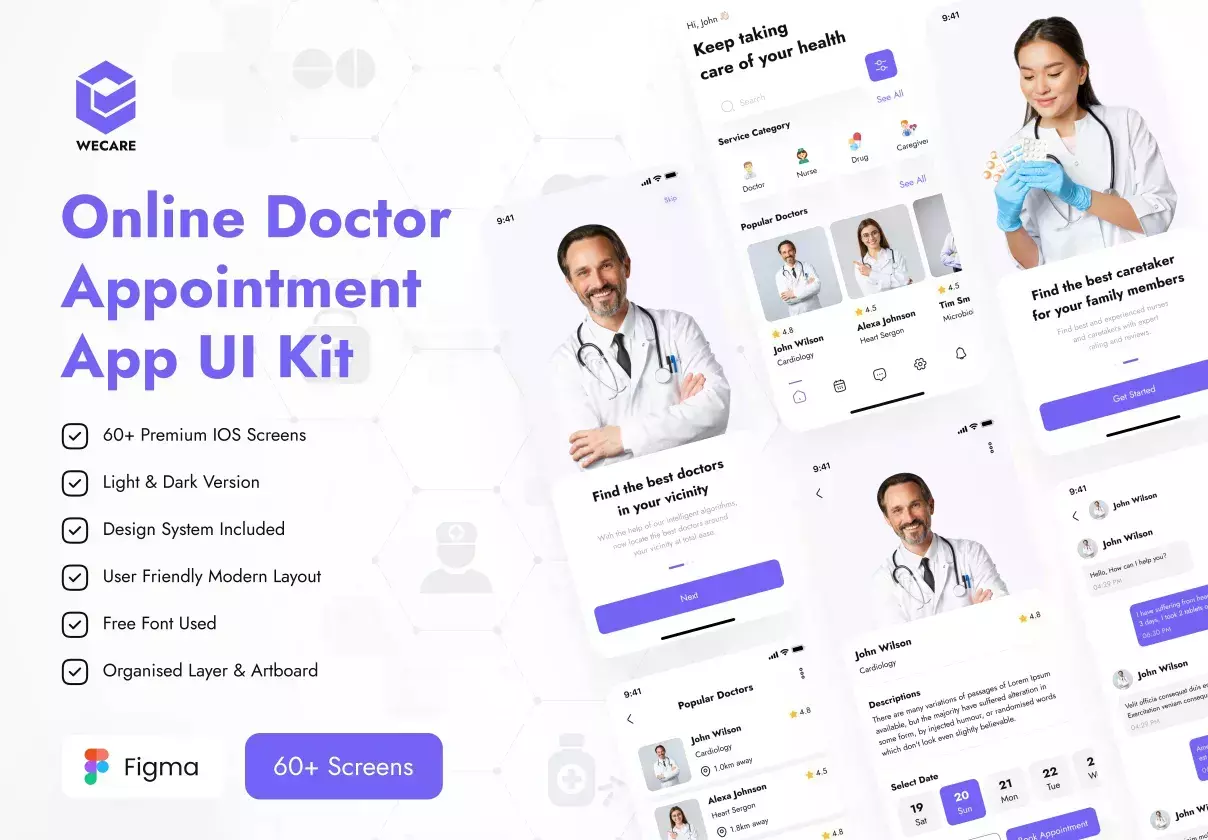 Online Doctor Appointment App UI Kit