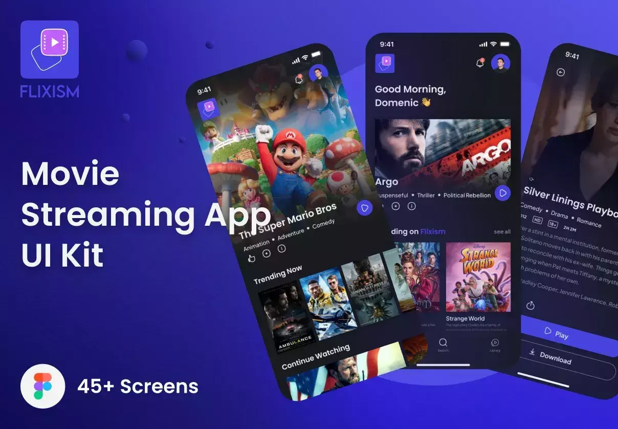 Flixism - Movie Streaming App UI Kit