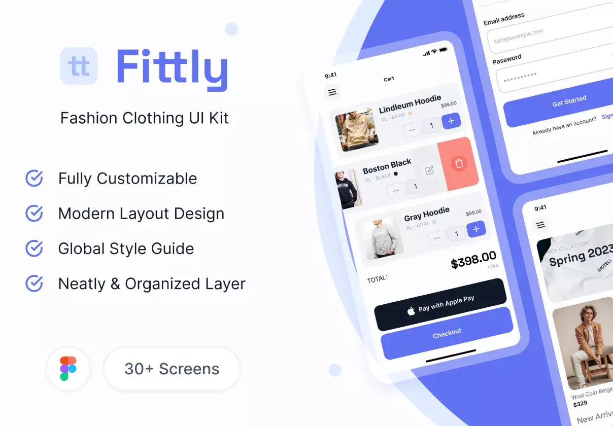 Fittly Fashion Clothing UI Kit