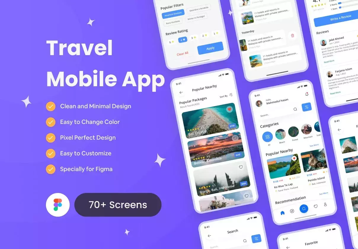 Traveltor - Travel App UI Kit