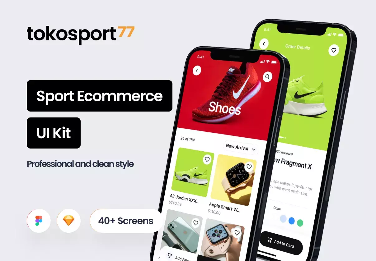 Modern and professional ecommerce sport UI kit