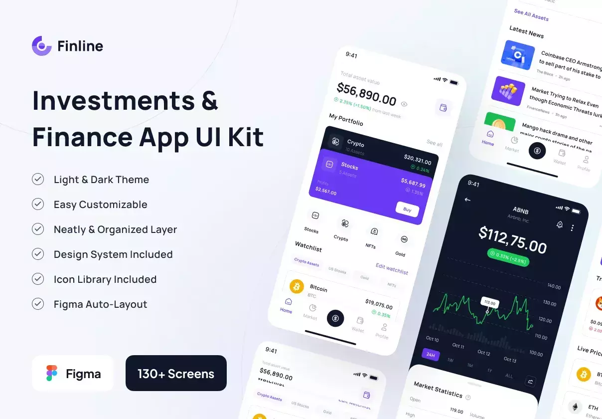 Premium All In One Investments & Finance App UI Kit