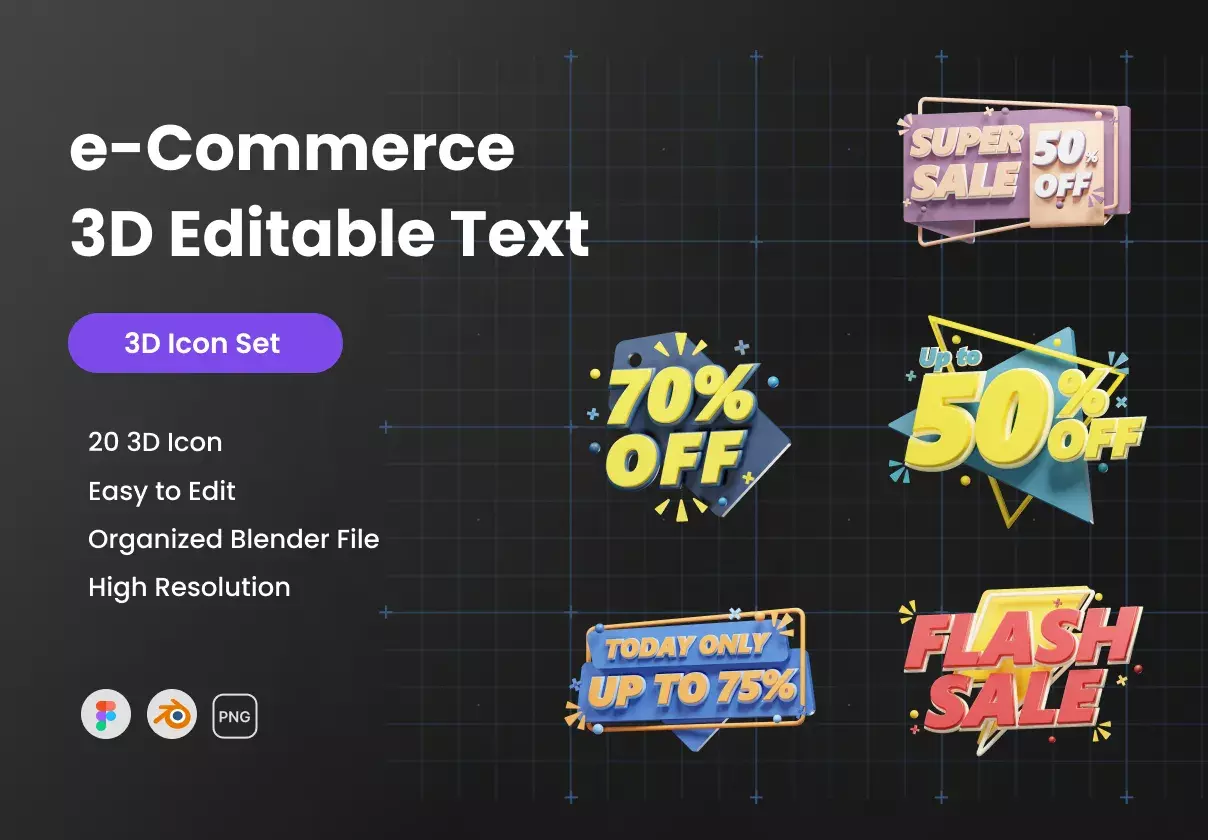 e-Commerce 3D Editable Text