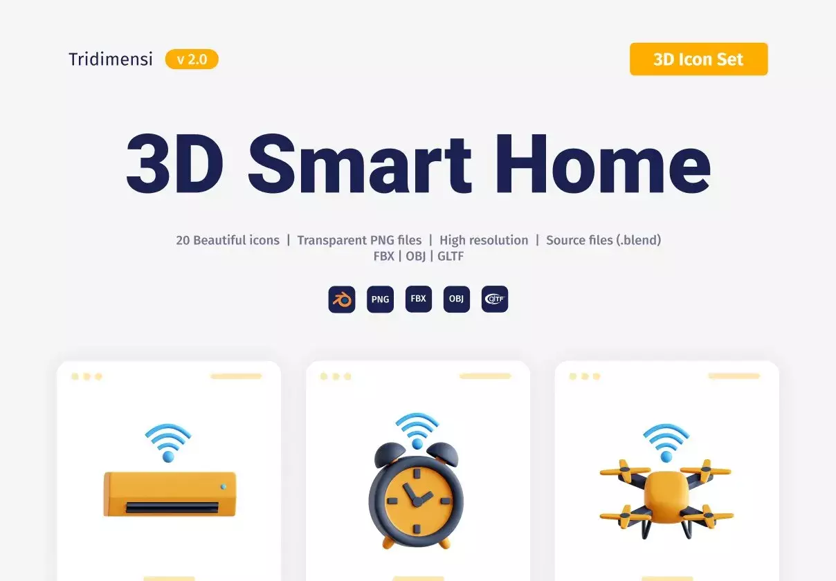 Smart Home 3D Icon Set