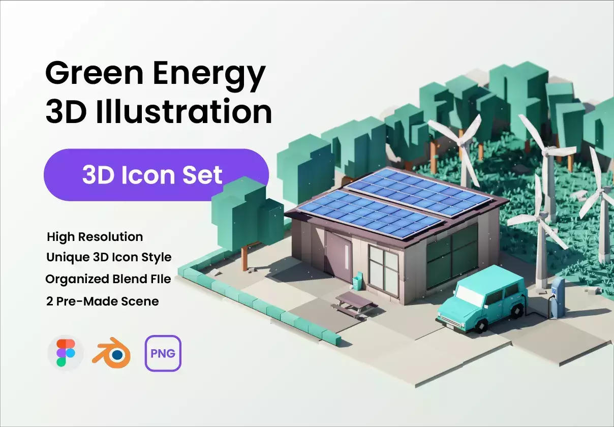 Green Energy 3D Illustration