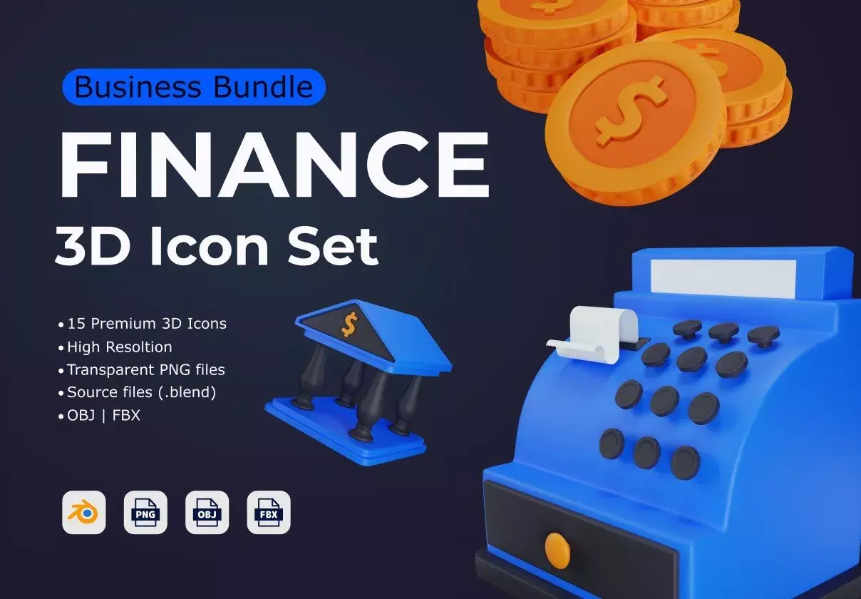 Finance 3D Icon Set