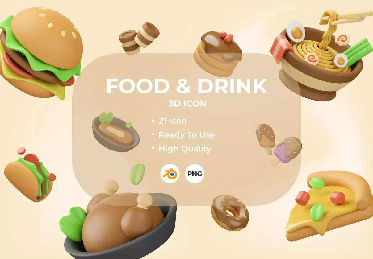 Food & Drink 3D Illustration