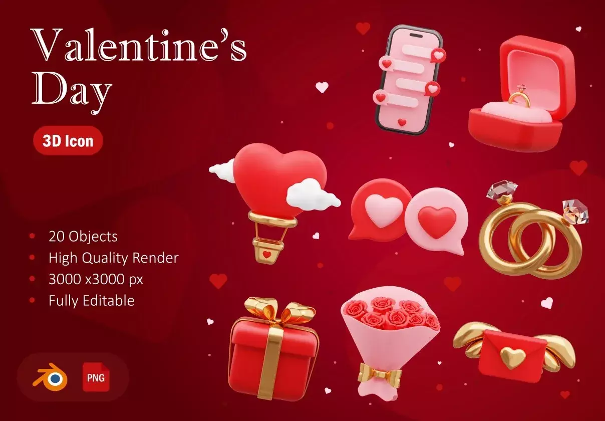 Valentine's Day 3D Asset