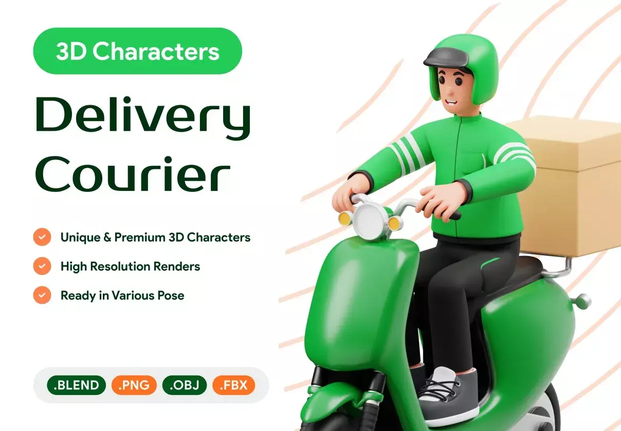 Delivery Courier 3D Character Illustration