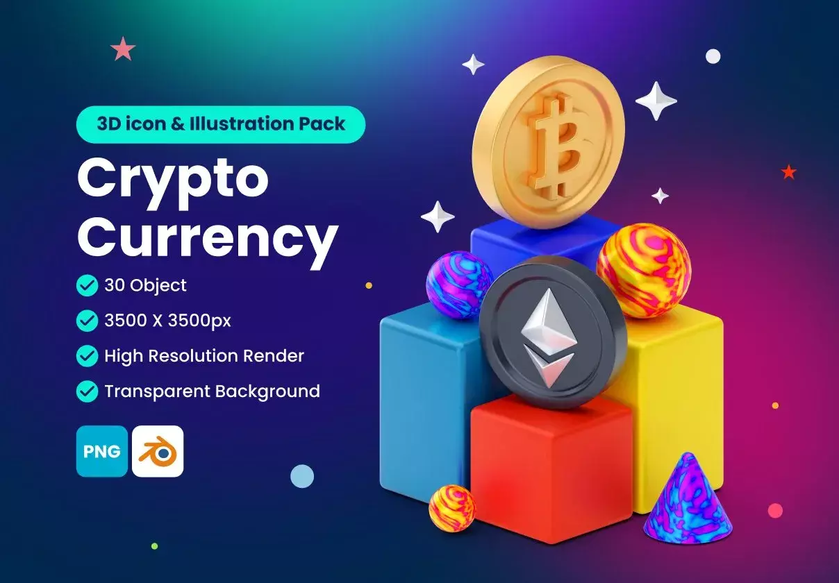 Cryptocurrency 3D Illustration Pack