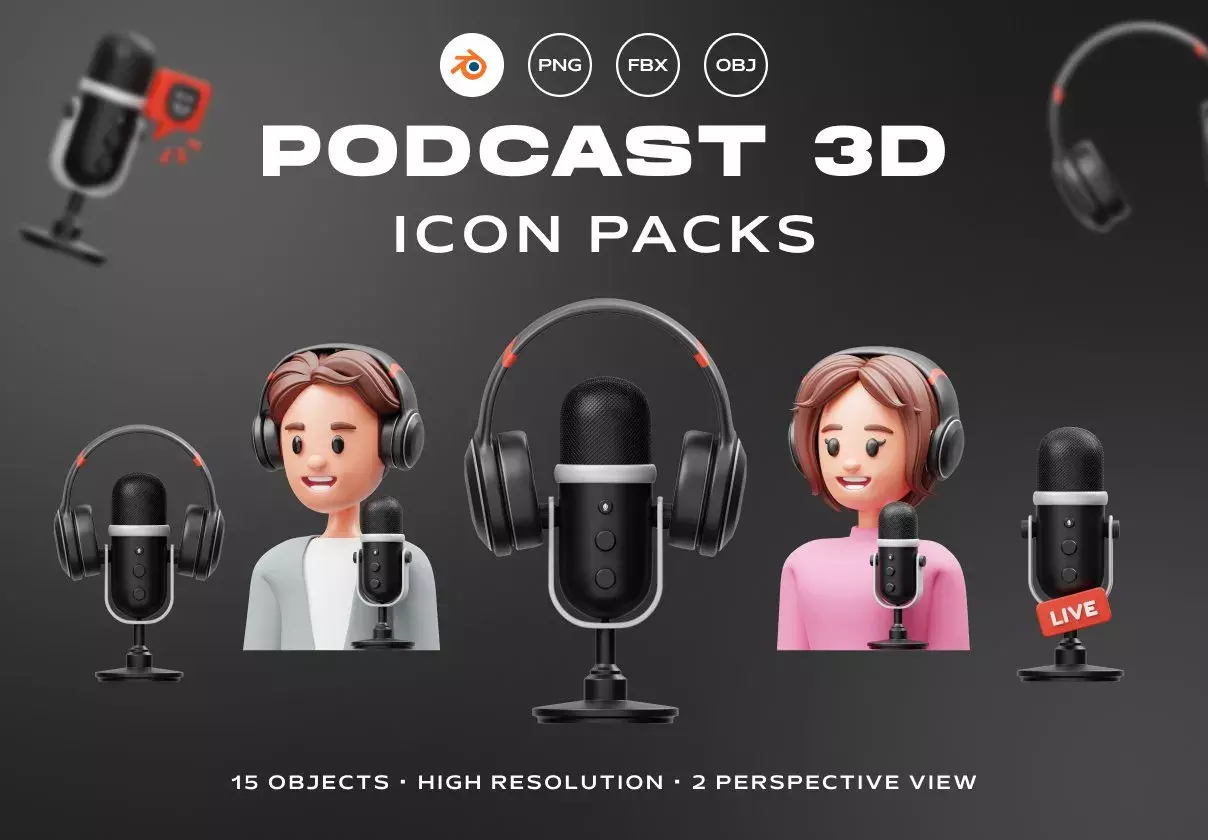 Podcast 3D Icon