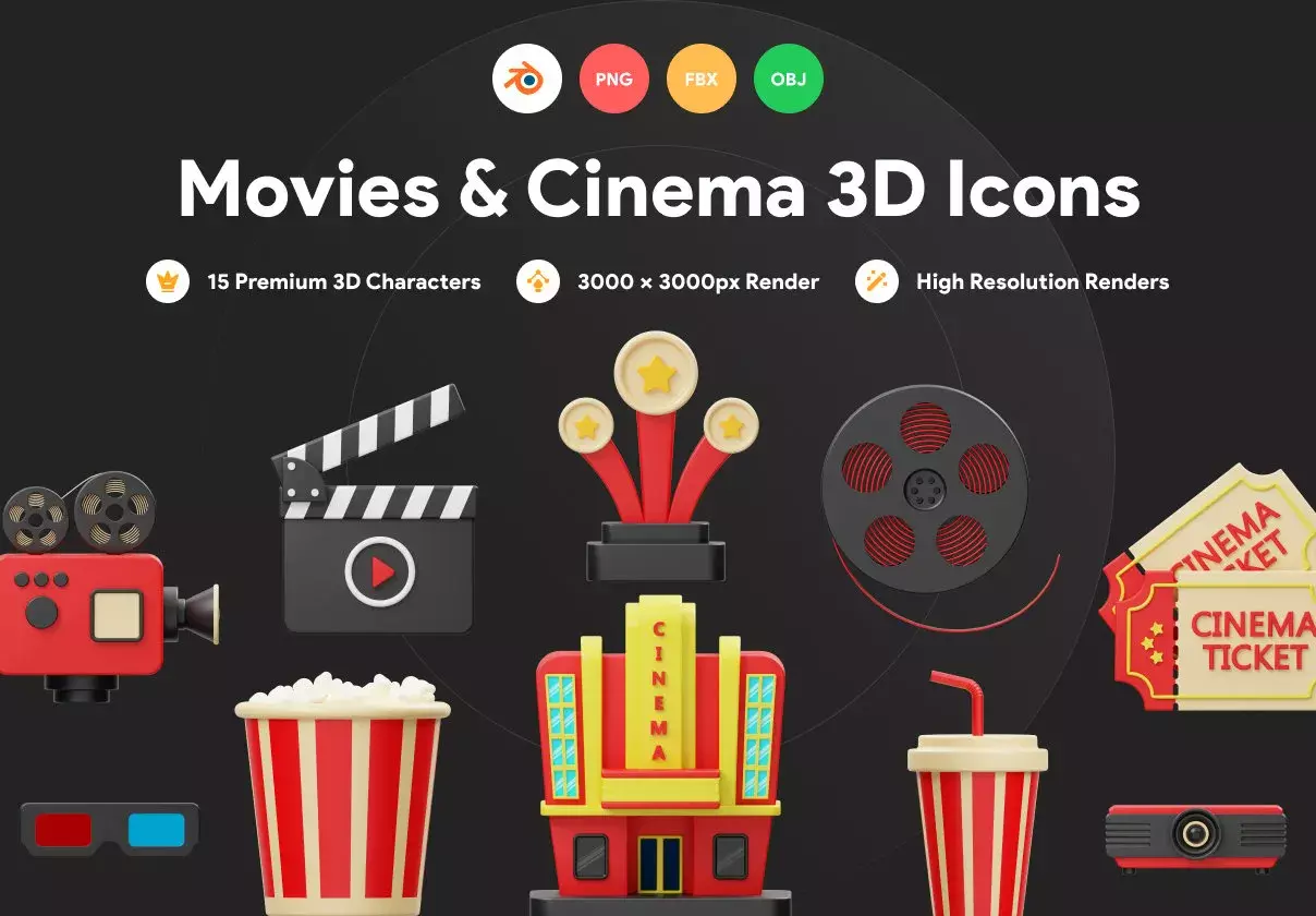 Cinema And Movie 3D Icon