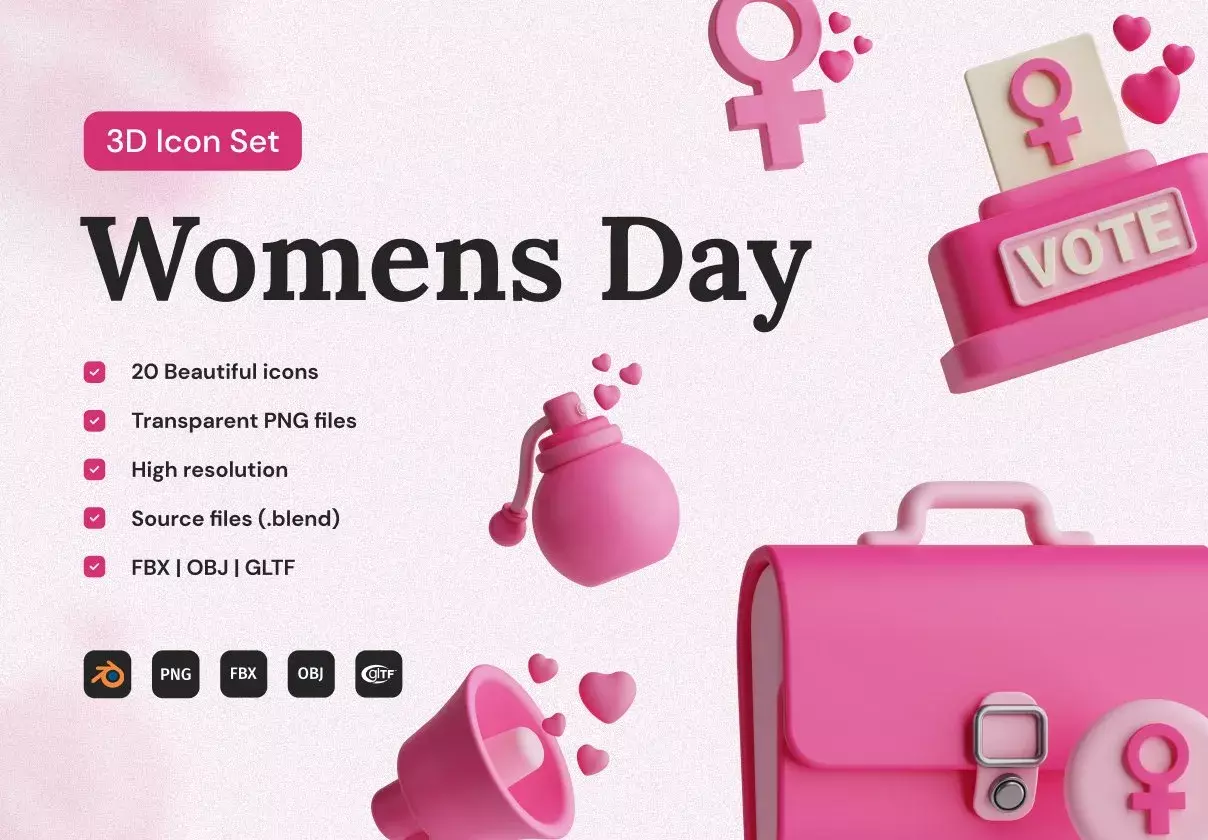 Women's Day 3D Icon Set