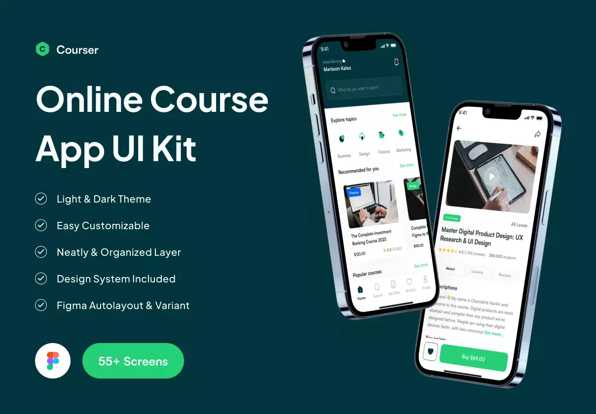 Courser - Online Learning App UI Kit