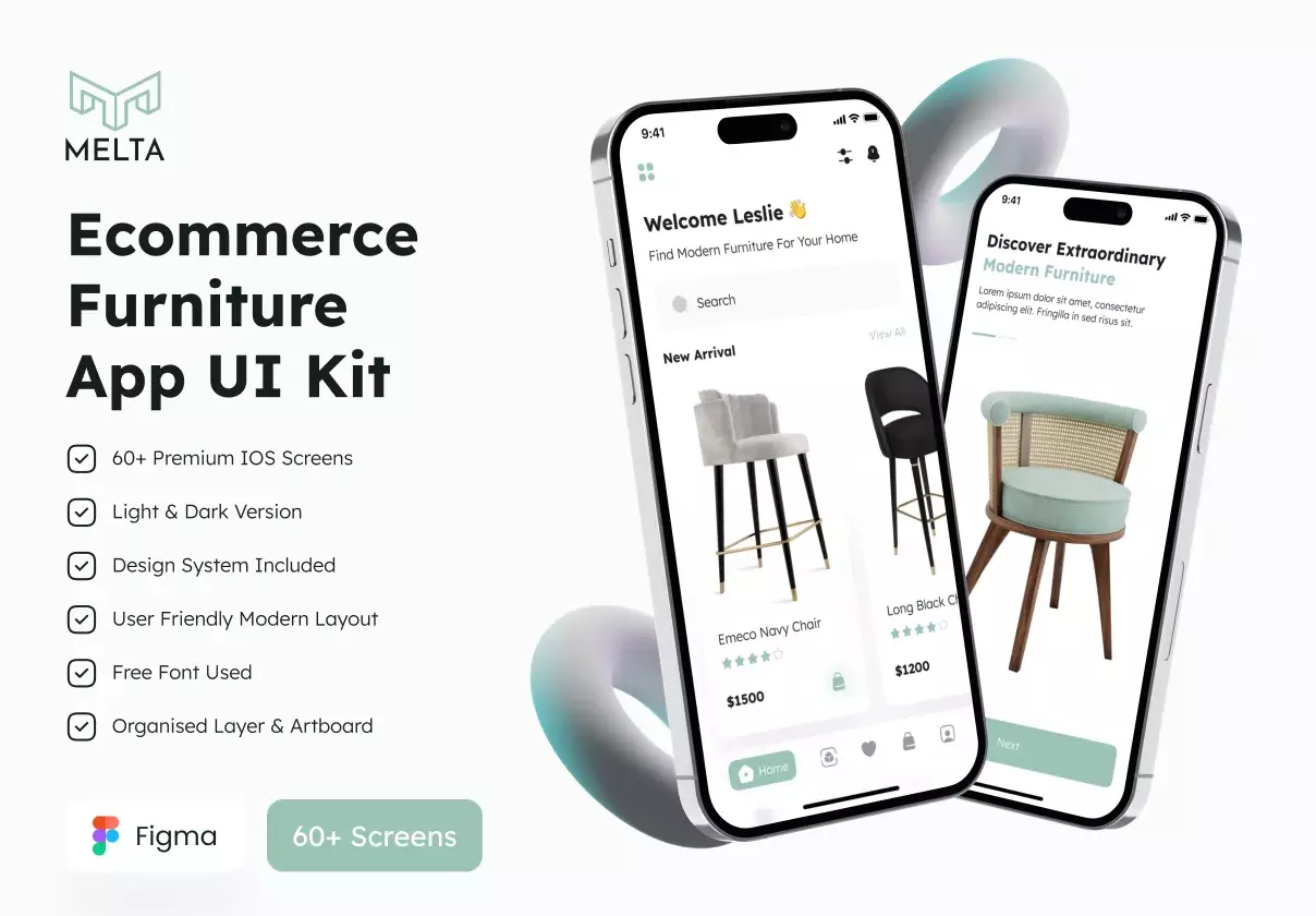 Melta - Ecommerce Furniture App UI Kit