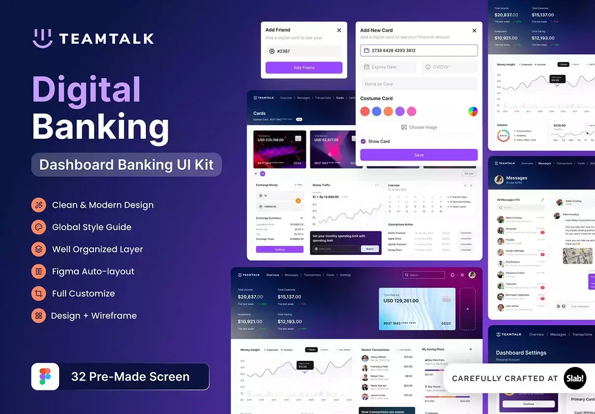 Teamtalk - Digital Banking Dashboard Ui Kit