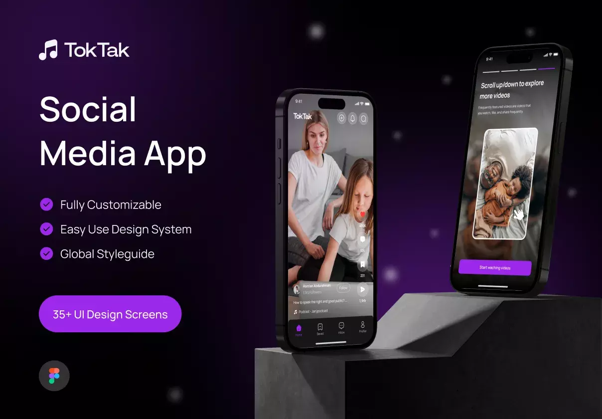 TokTak - Social Media App UI KIT