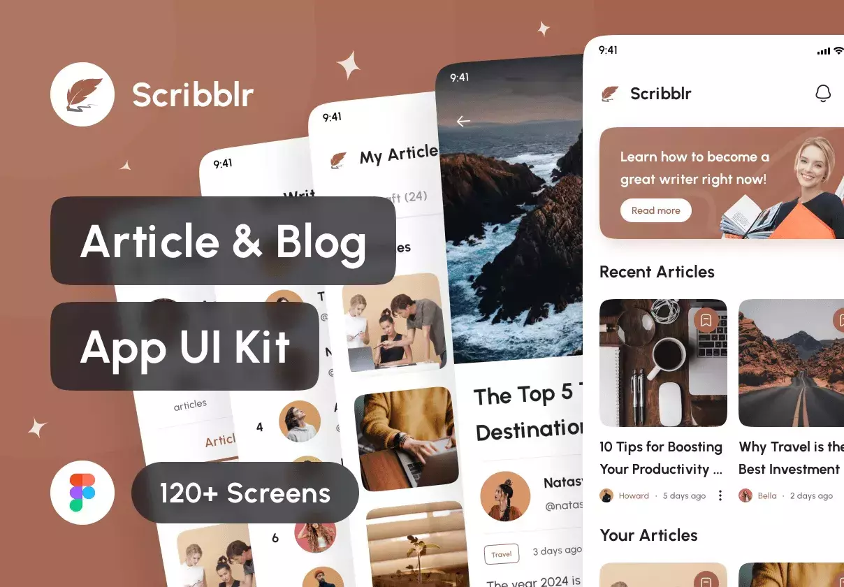 Scribblr - Article & Blog App UI Kit