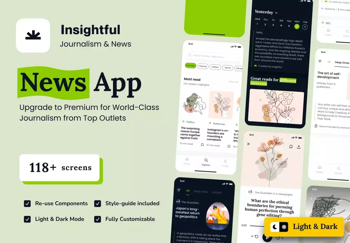 Insightful News Mobile App Design