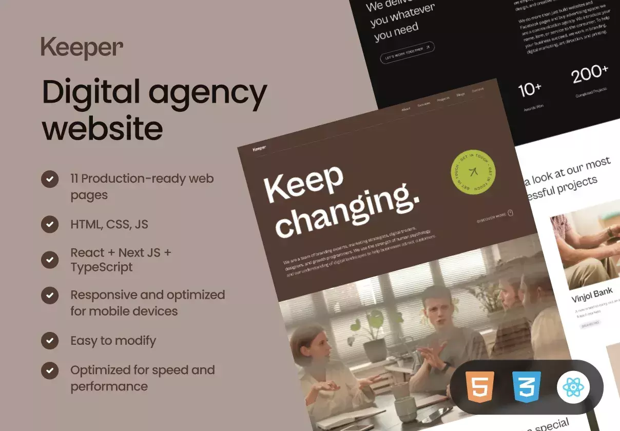 Production ready Digital Agency Website