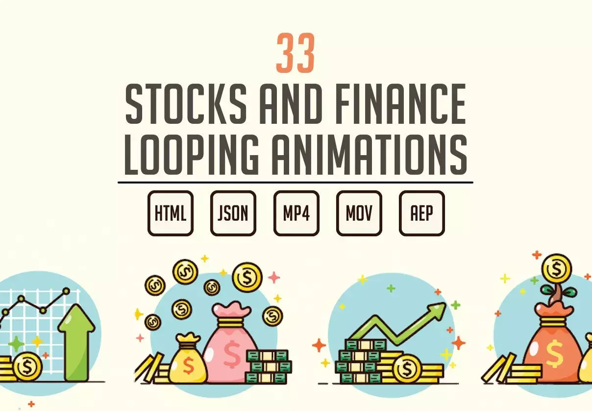 Money and Finance Looping Lottie Animations