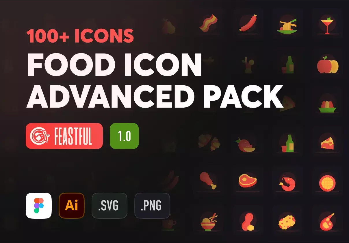 Feastful - Food color icon advanced pack