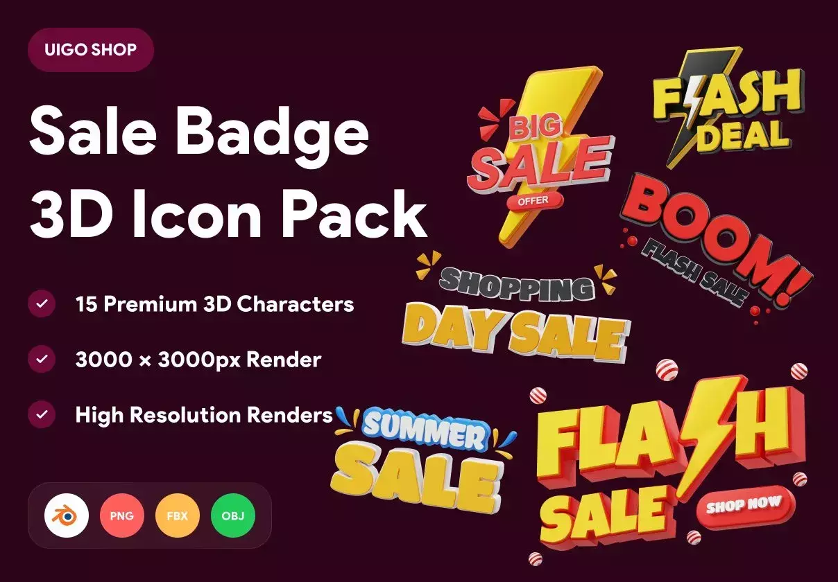 Sale Badge 3D Word Icon