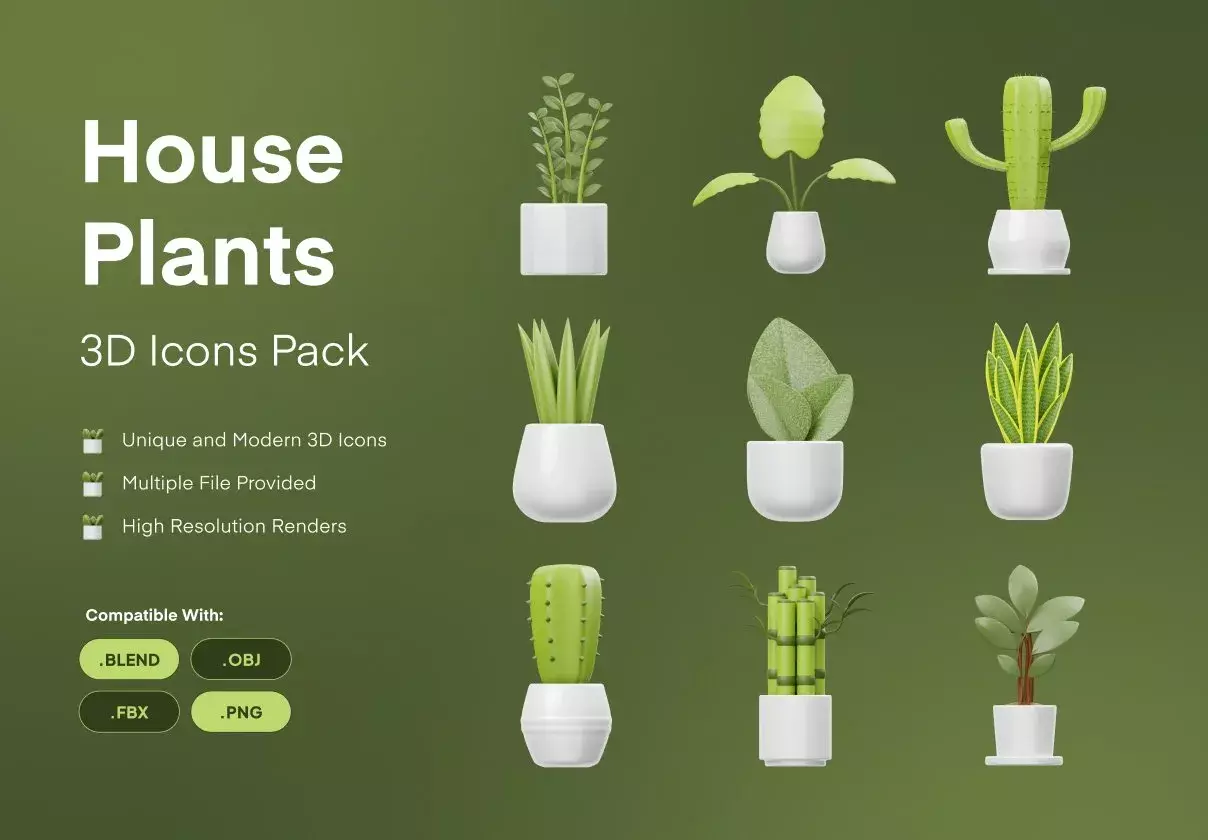 Houseplants 3D Icon