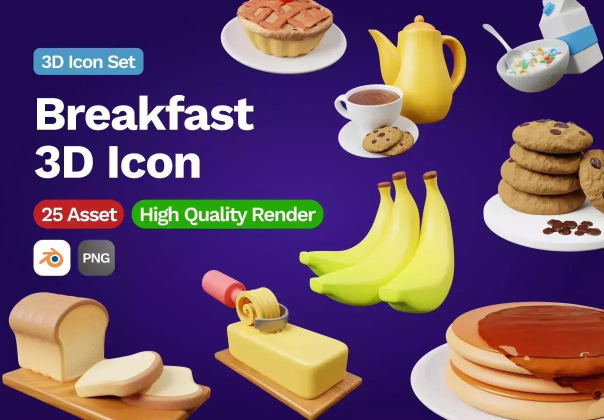 3D Breakfast Icon