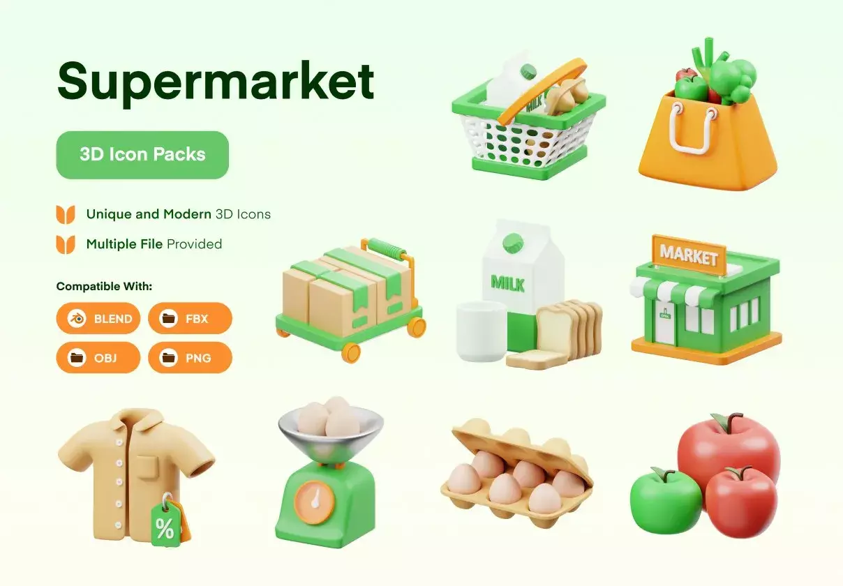 Supermarket 3D Icon