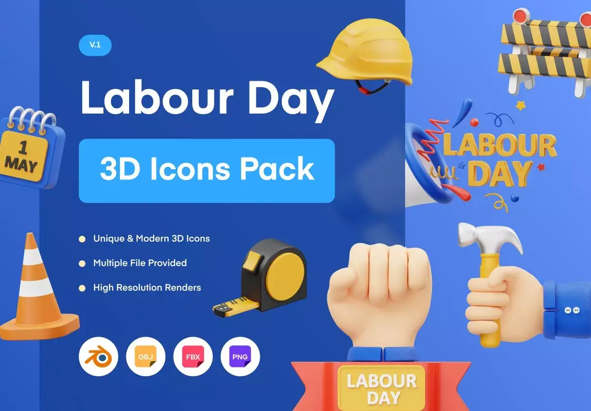 Labour Day 3D Icon