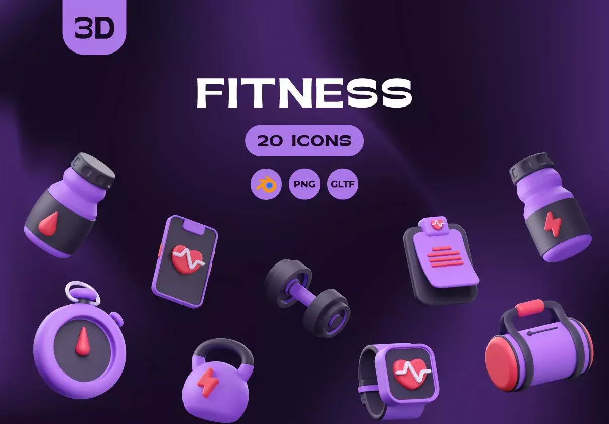 Fitness 3D Illustrations